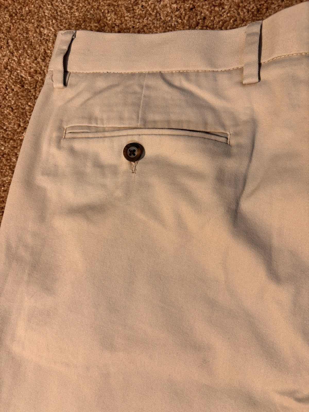 Amazon Essentials Men’s Chino Pants 36×34 Khaki Beige Flat Front Casual