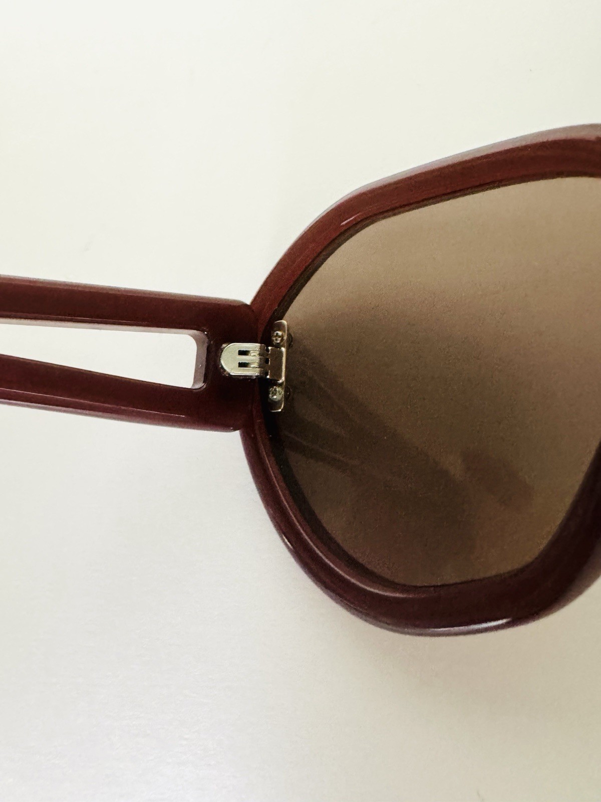 NWOT HM Studio Soldout Boho Resort Oversized Angular Burgundy Brown Sunglasses