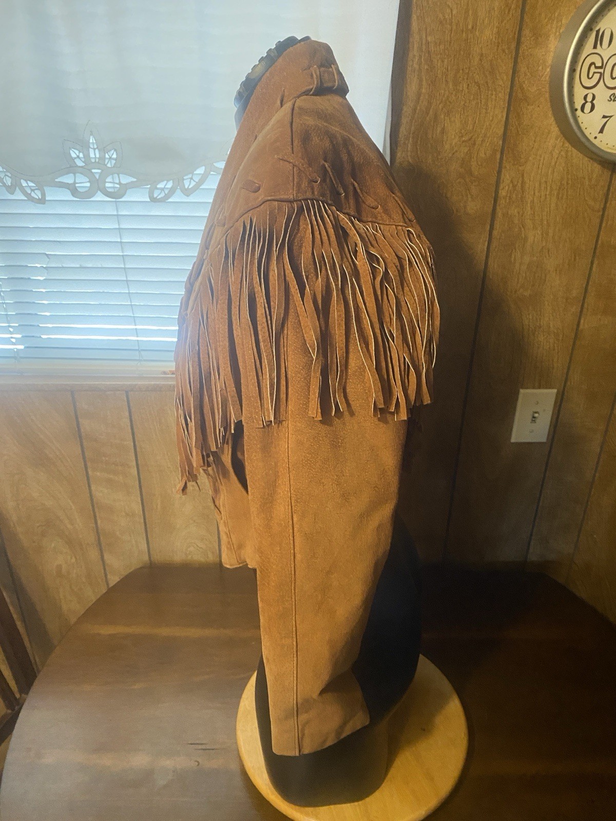 VTG Phoenix Suede Fringe Leather Cropped Jacket Womens M Western Distressed USA