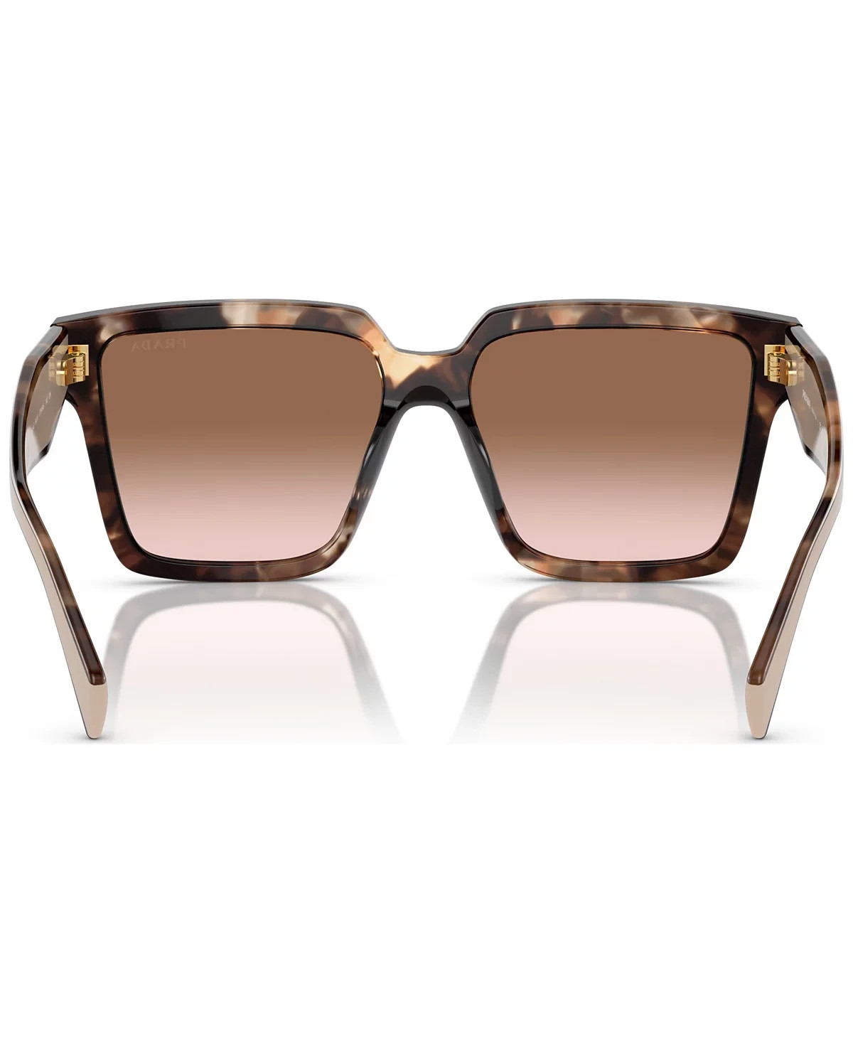 Prada PR15WS 01R0A6 Rectangle Sunglasses in Tortoise and Powder /Brown Lens