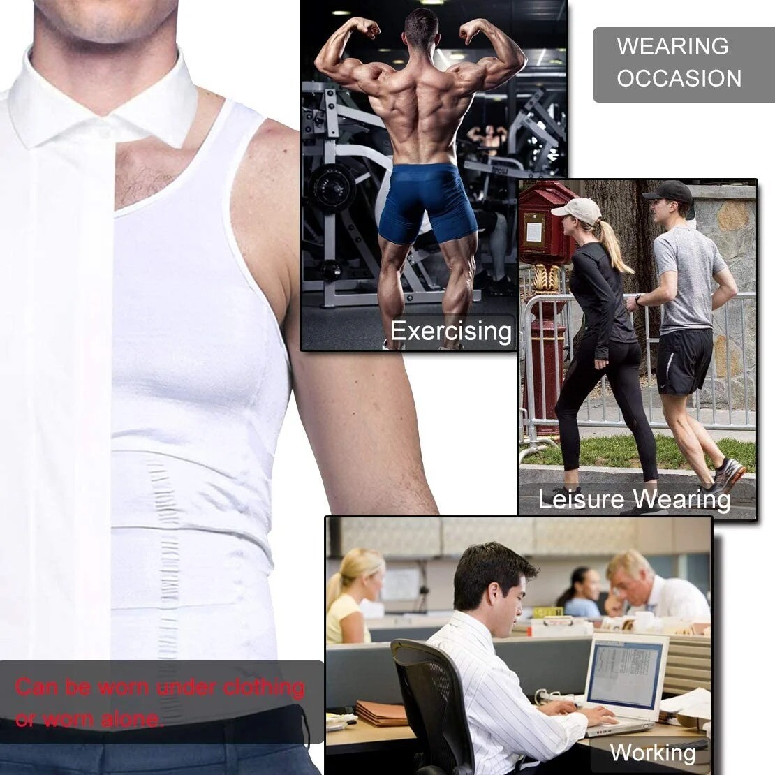 Men’s Body Slimming Tummy Control Shaper Vest Waist Trainer Shapewear Underwear