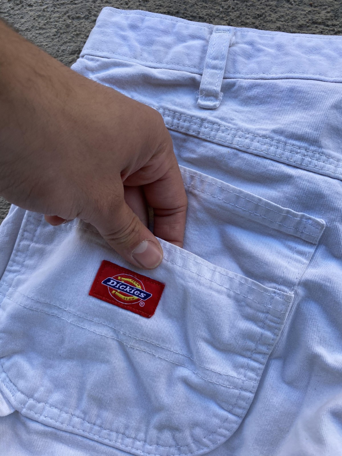 Vintage Splat Paint Dickies Pants Mens 35×25 White Carpenter Fit Canvas Straight