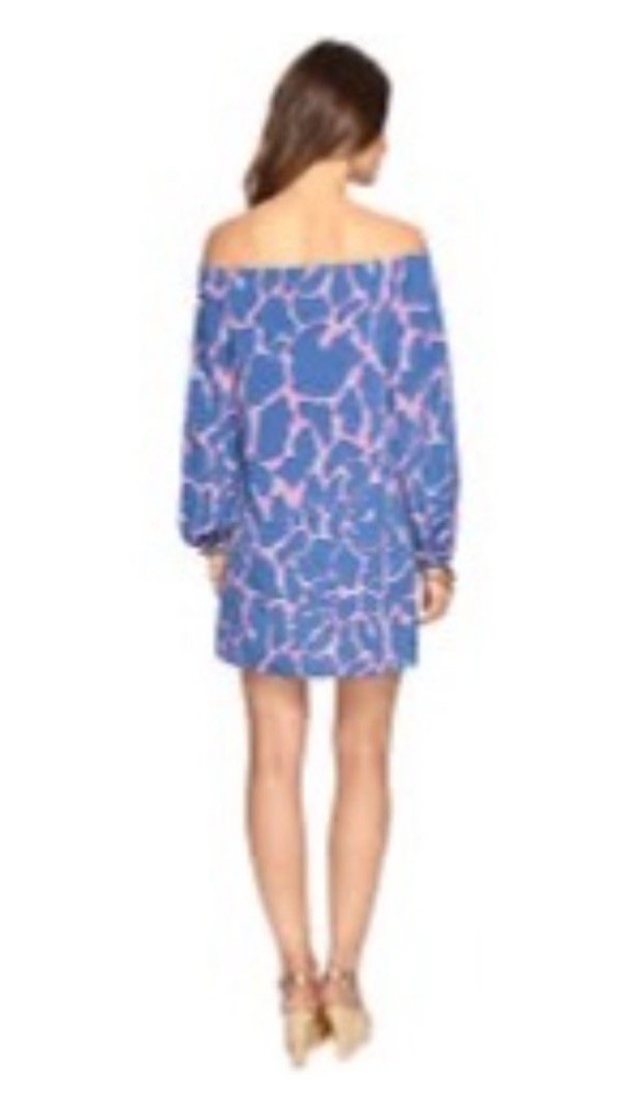 Lilly Pulitzer Broken Shaker Adura Silk Mini Dress Abstract Tiki Blue Pink Xl
