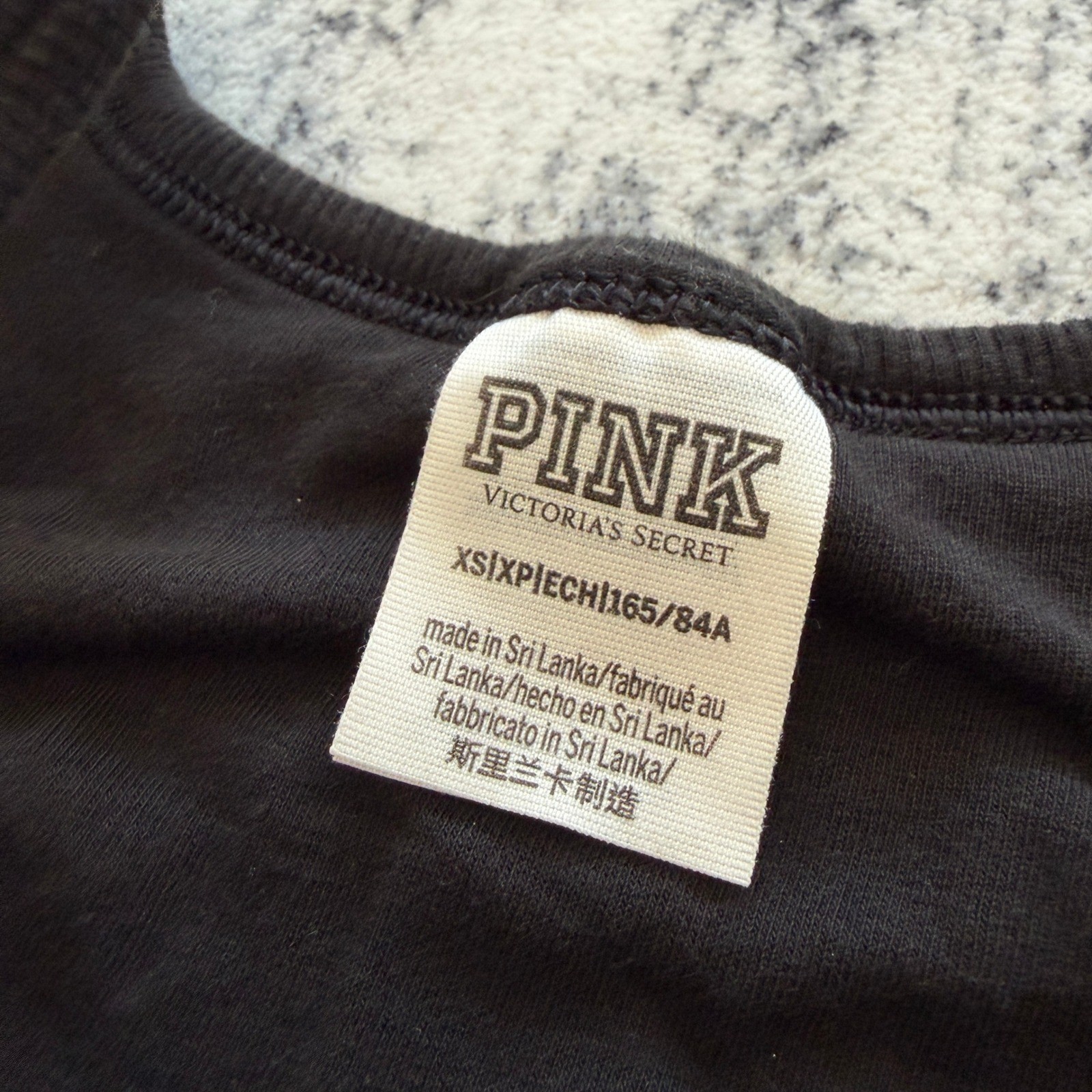 PINK Victoria’s Secret Ribbed Crop Tank Top Womens Size XS Black Scoop Neck