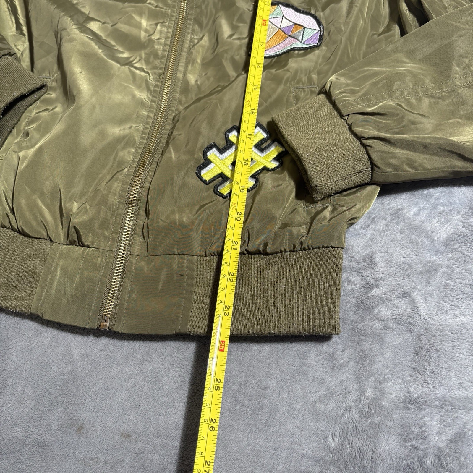 Love Tree Women Jacket Full Zip Button Snap Army Cotton Pockets Green Medium