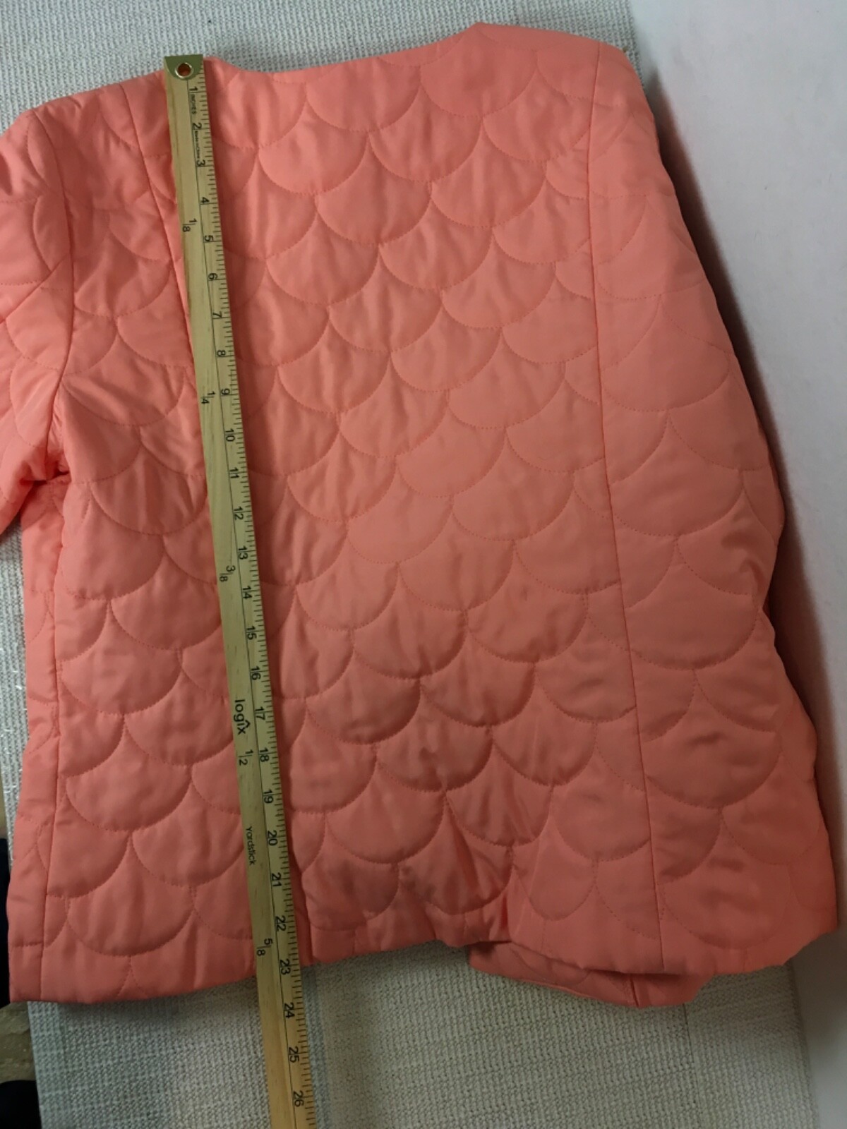 B Belongings Jacket Size L Light Orange Quilted Long Sleeves Single Button Close
