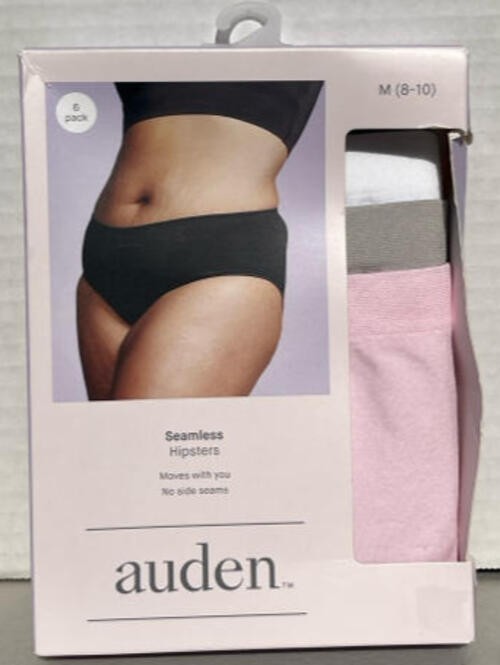Women’s 4pk Seamless Hipster Underwear – Auden™ Assorted Color M: Solid & Stripe