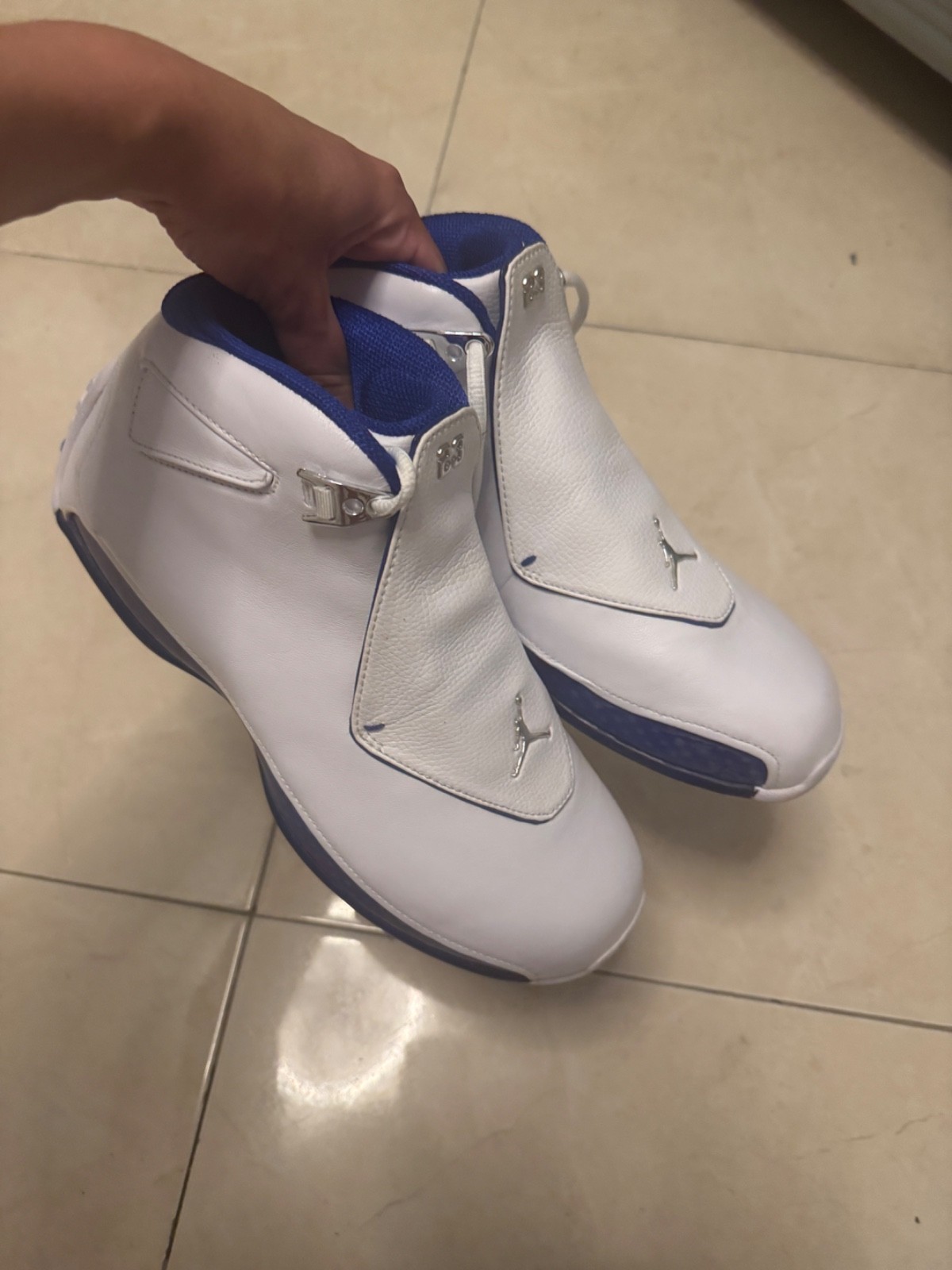 Size 10 – Air Jordan 18 Retro 2018 White Sport Royal
