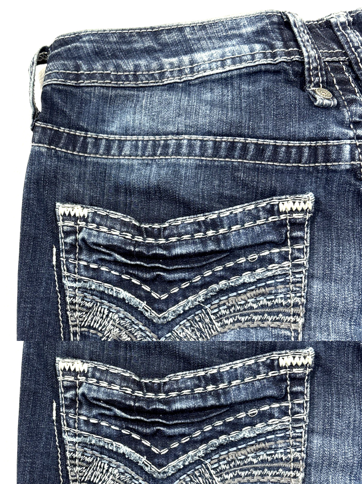 Salvage Denim Anarchy Jeans Mens 31R 32×32 Relaxed Straight Buckle Blue EUC
