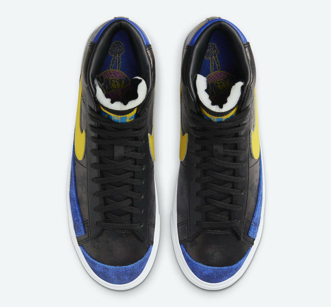 Nike Blazer Mid ’77 Peace Love Basketball Patina Black Yellow DC1414-001 sz 10