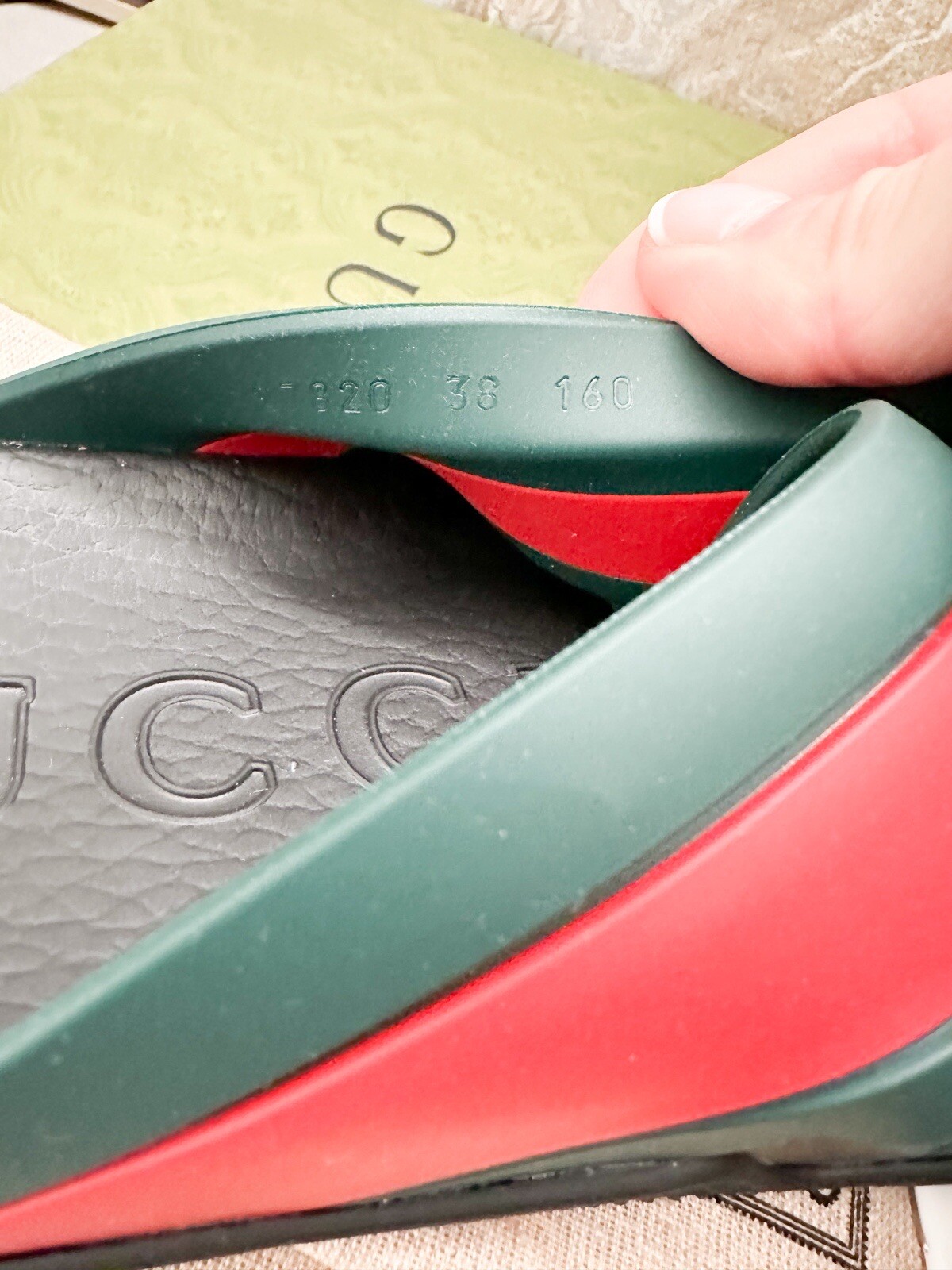 Gucci Rubber Web Criss Cross Slide Sandals