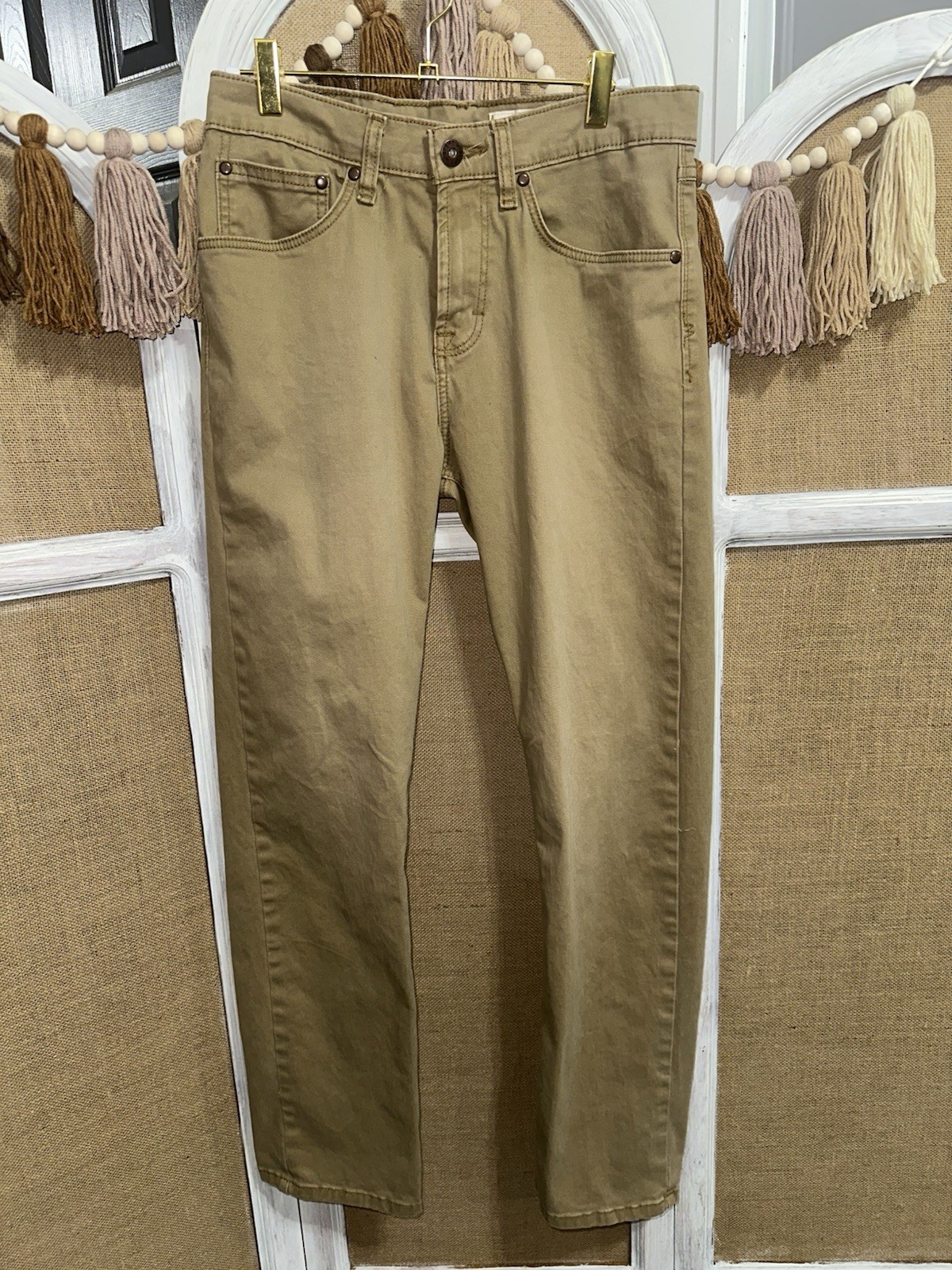 Wrangler Premium Quality Slim Straight Tan Jeans 30×30