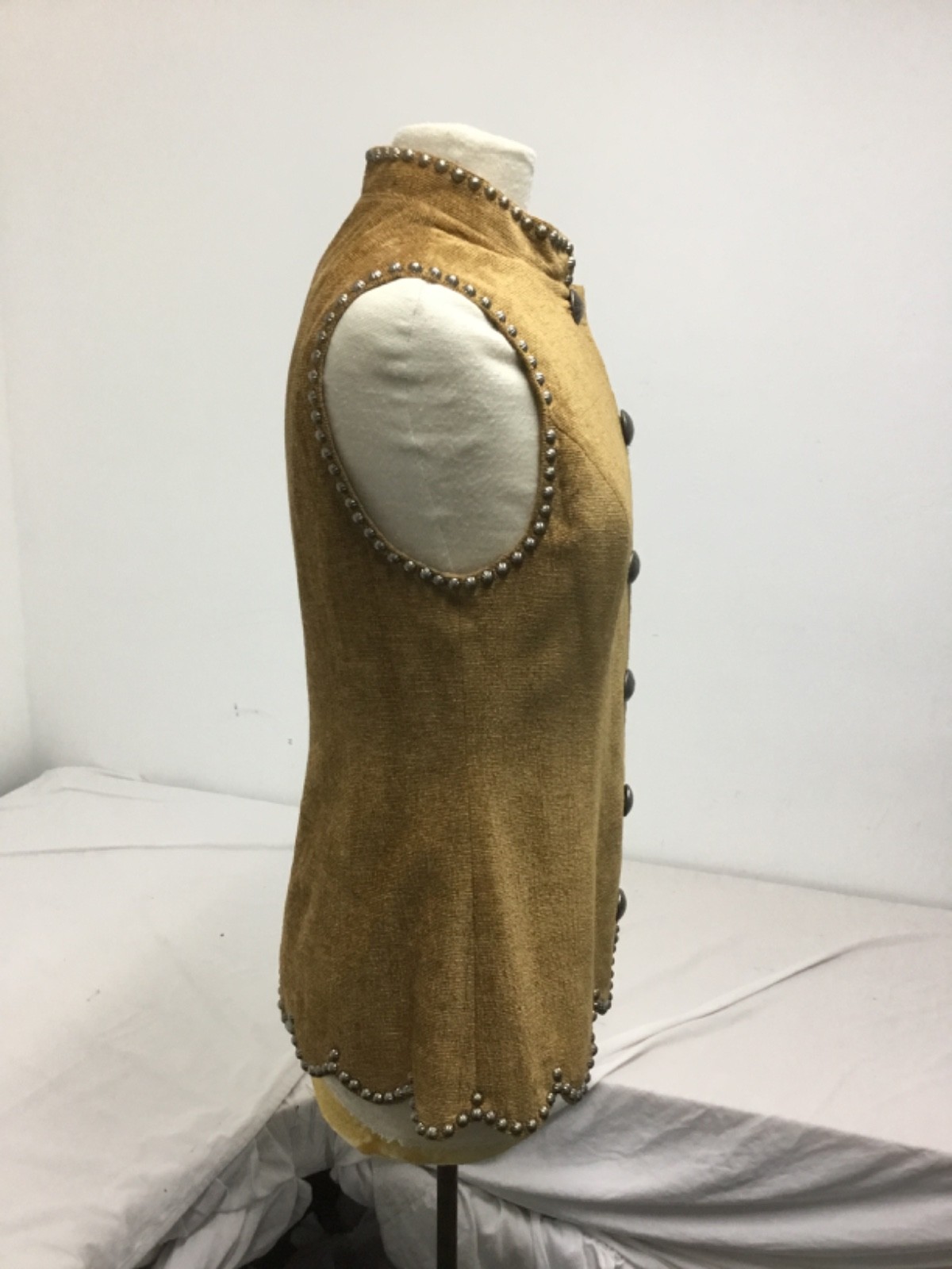 Double D Ranch Wear, Studded Vest, Button Down, Brown, Sz S, (SR896)