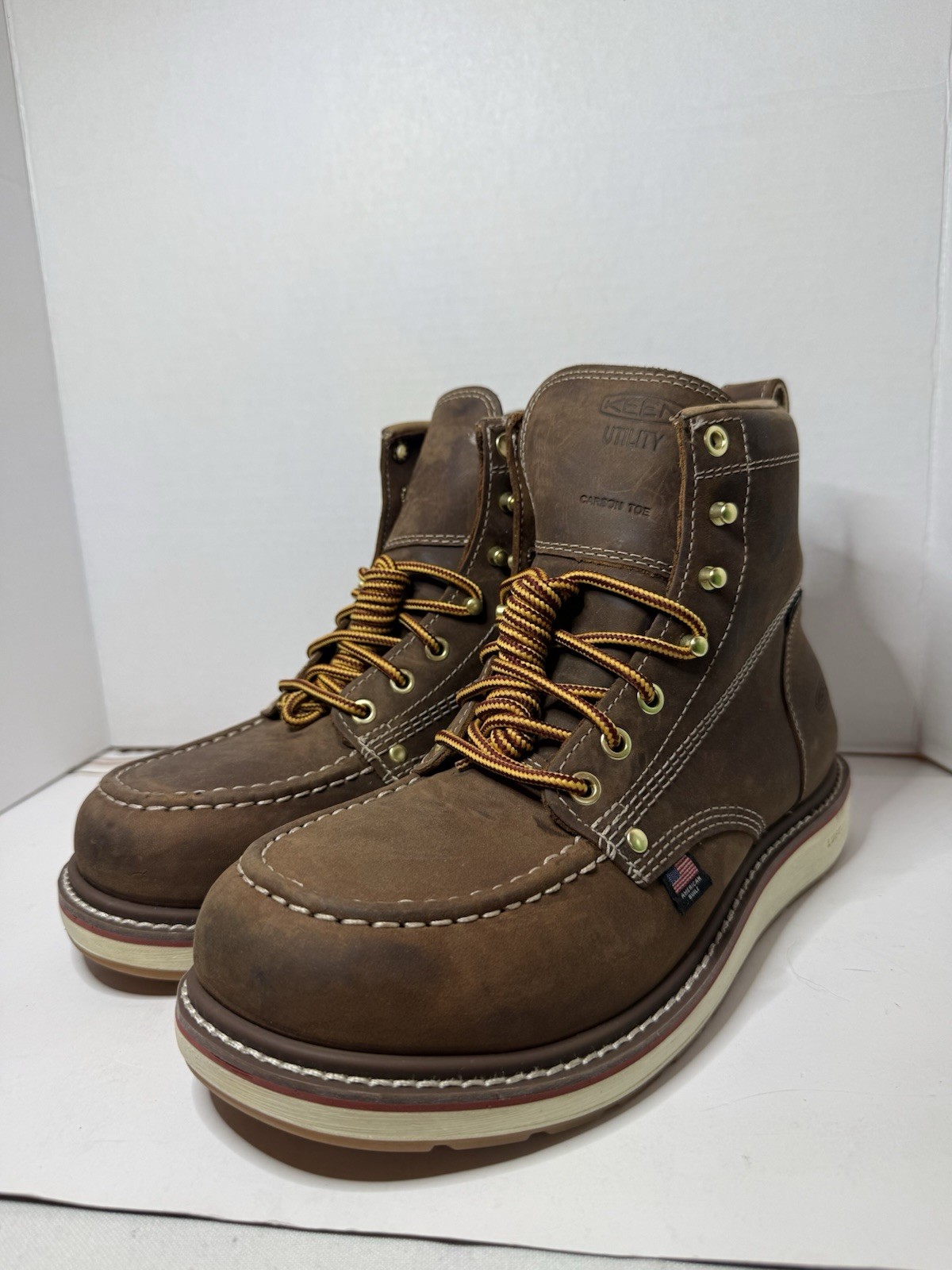KEEN Utility Men’s Liberty 6″ Waterproof Work Boots Chestnut/Gum SZ 8.5D 1030604