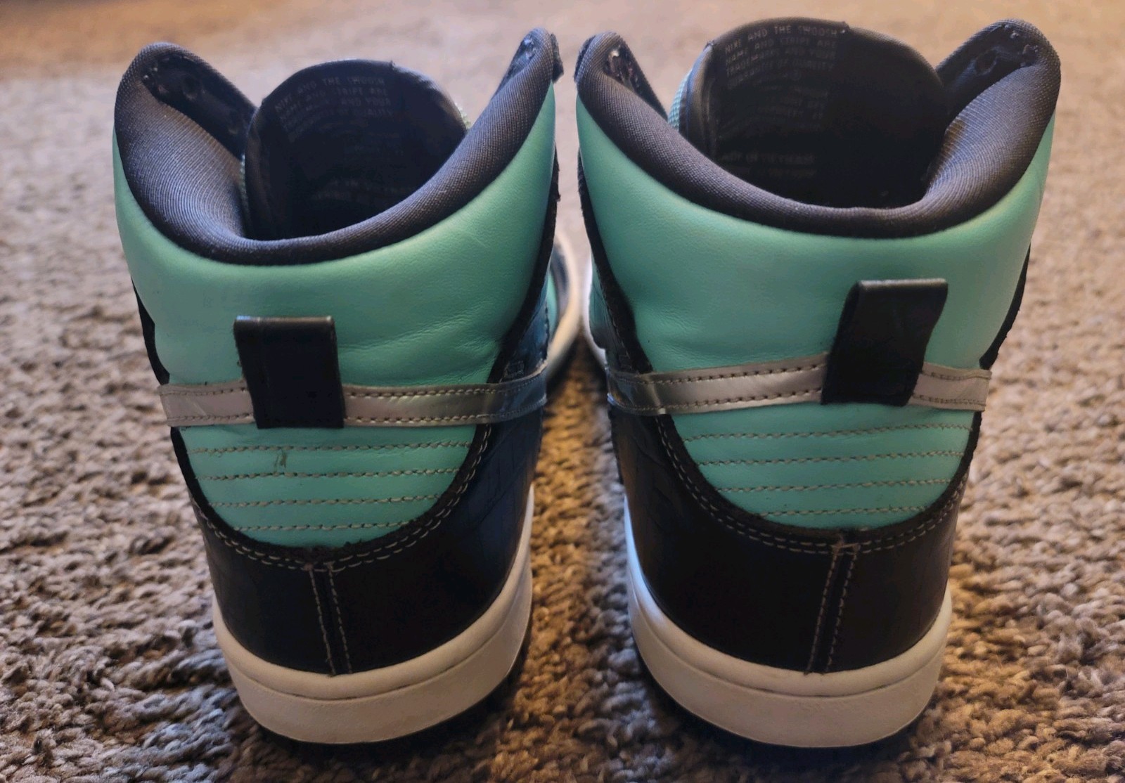 Nike SB Dunk High Premium PRM Tiffany Diamond Supply Co Aqua/Chrome-Black Size 8