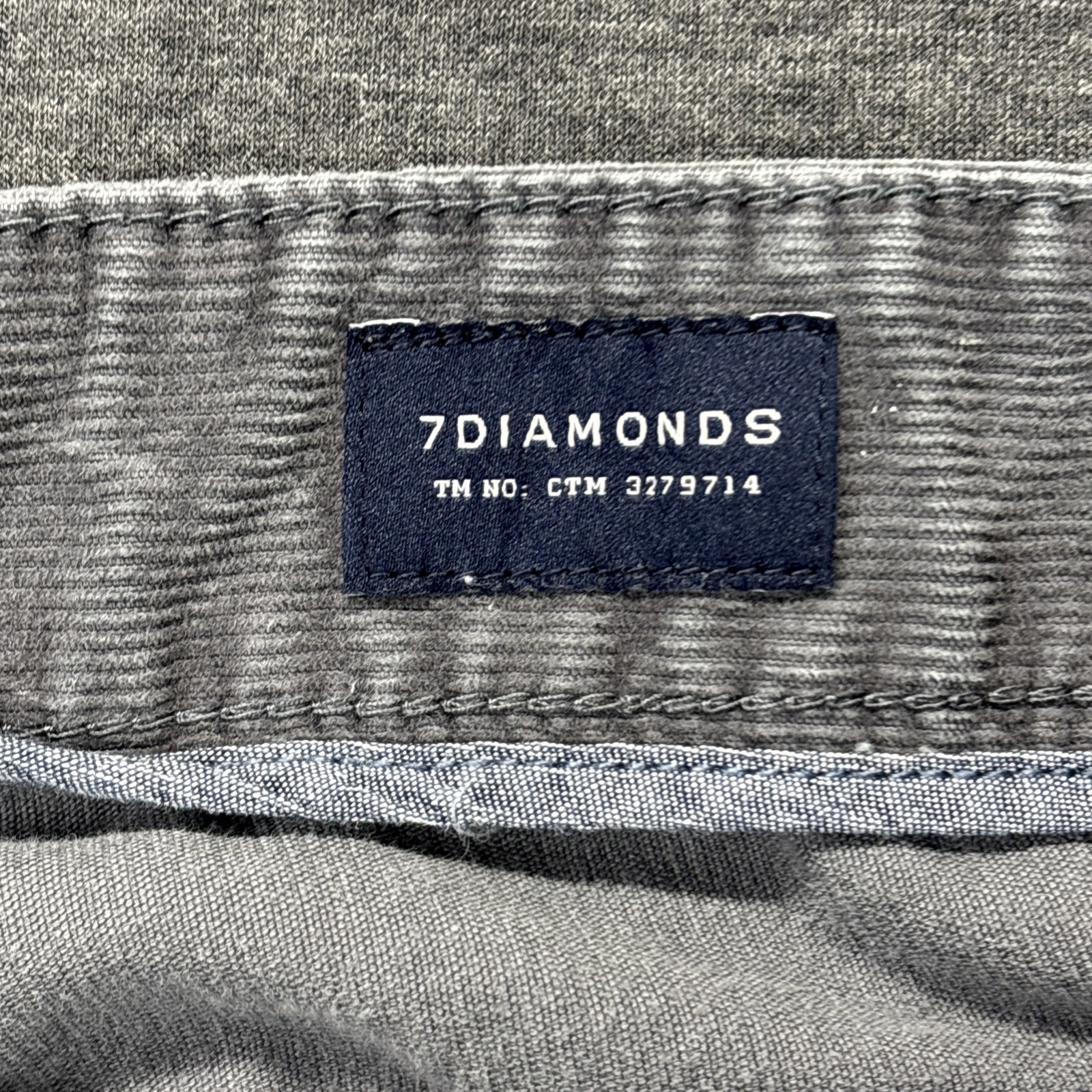 7 Diamonds Corduroy Pants Mens 34×33 Clifton Slim Straight 5 Pocket Gray Stretch