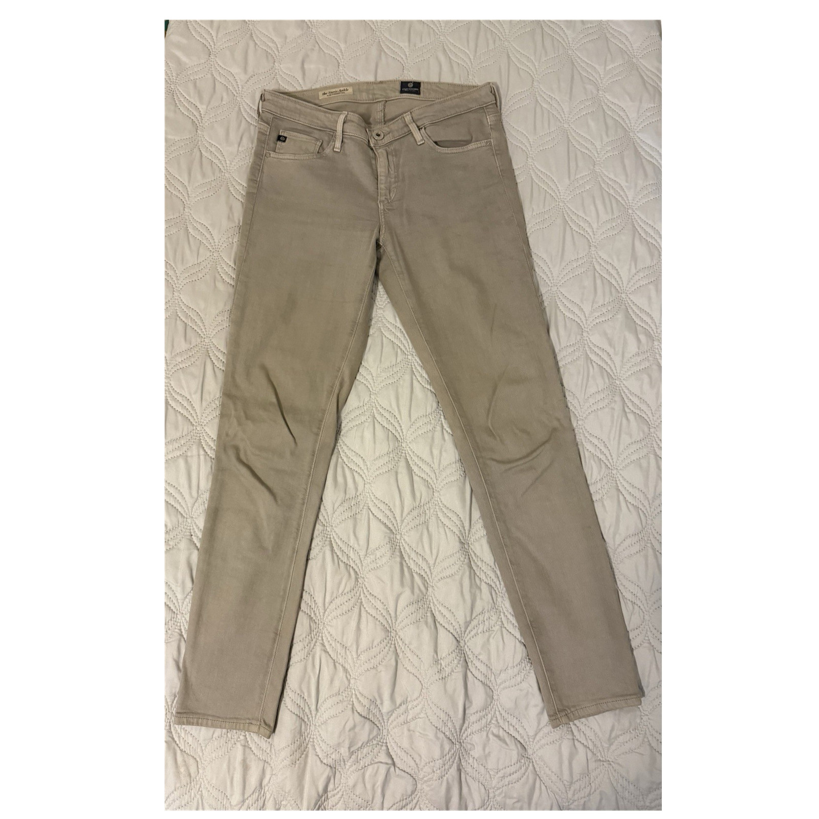 AG Adriano Goldschmied Stevie Ankle Jeans 26 Gray Slim Straight Made USA