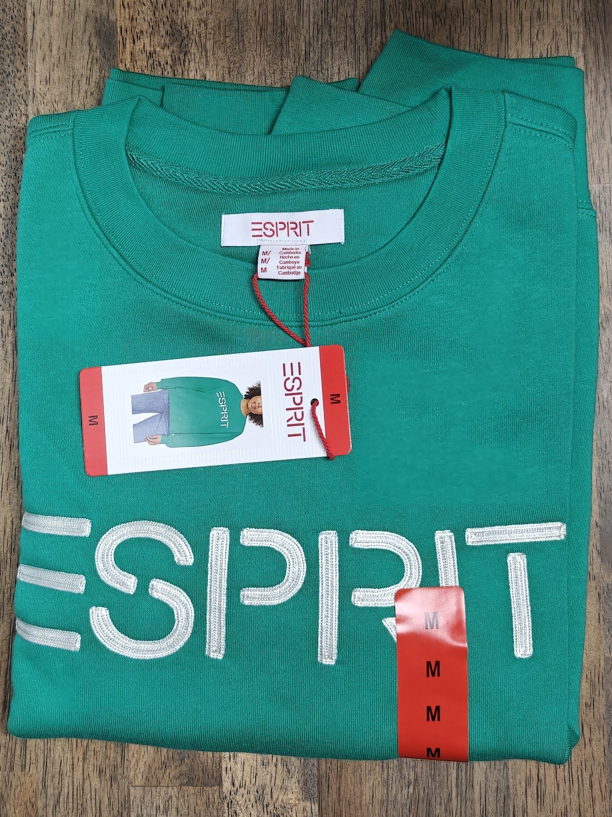 Costco ESPRIT – Size MEDIUM – Green Crewneck Sweatshirt Retro 80s Viral
