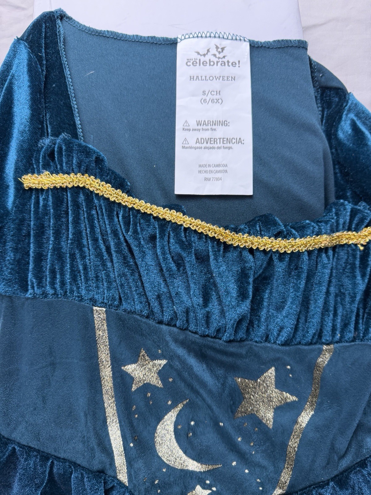Girls Spellbound Wizard Costume Cosplay Pretend Play Dress Up Halloween S 6/6X