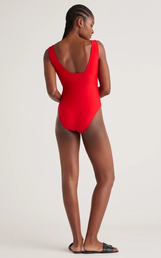 NWT Quince Italian Plunge One-Piece Swimsuit You Pick Size Color NWT and Liner
