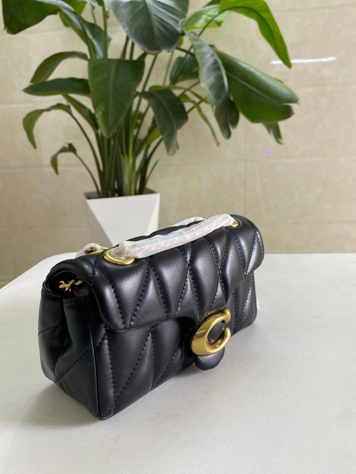 COACH CP149 Black Tabby Shoulder Bag 20 Quilting Gold Outlet NEW