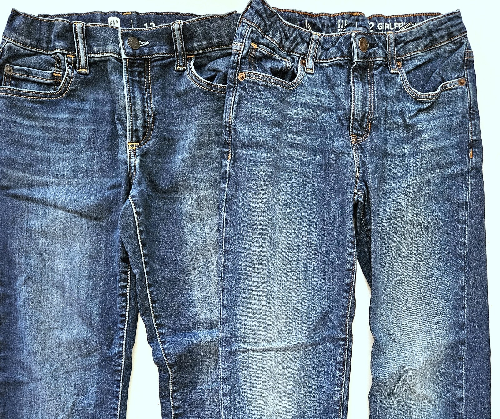 Gap Kids Girls 12 Slim Girlfriend Straight Jeans Lot SC1-830