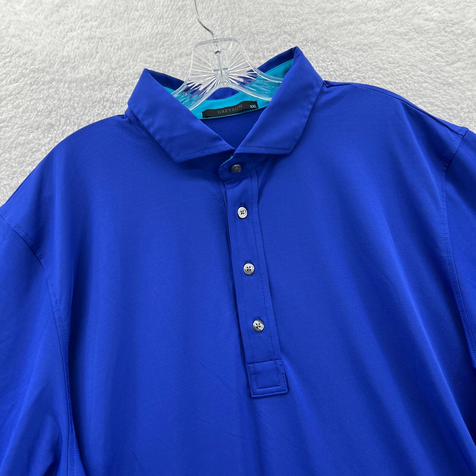 Greyson Polo Shirt Mens 2XL Relaxed Blue Collared Golf Rugby Sport Top C71