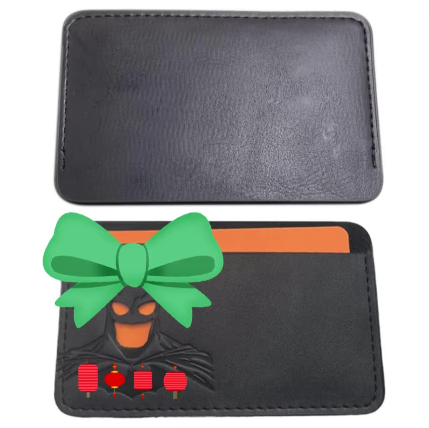 Personalized Leather Bat Wallet Superhero Mask Card Holder Heroic ID Wallet
