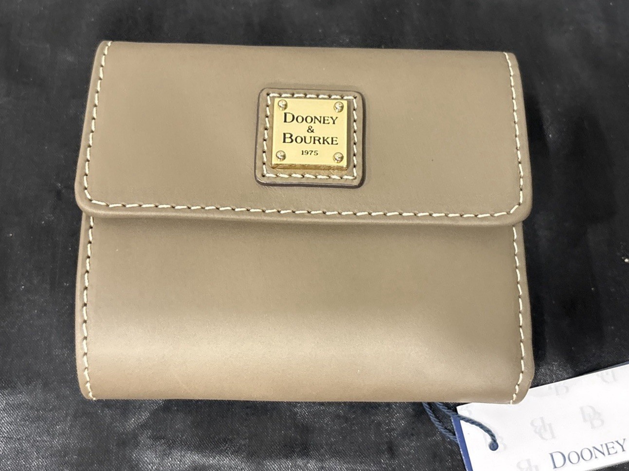 Dooney & Bourke Taupe Women’s Trifold Wallet w/ Zip Coin Pocket, Card Slots