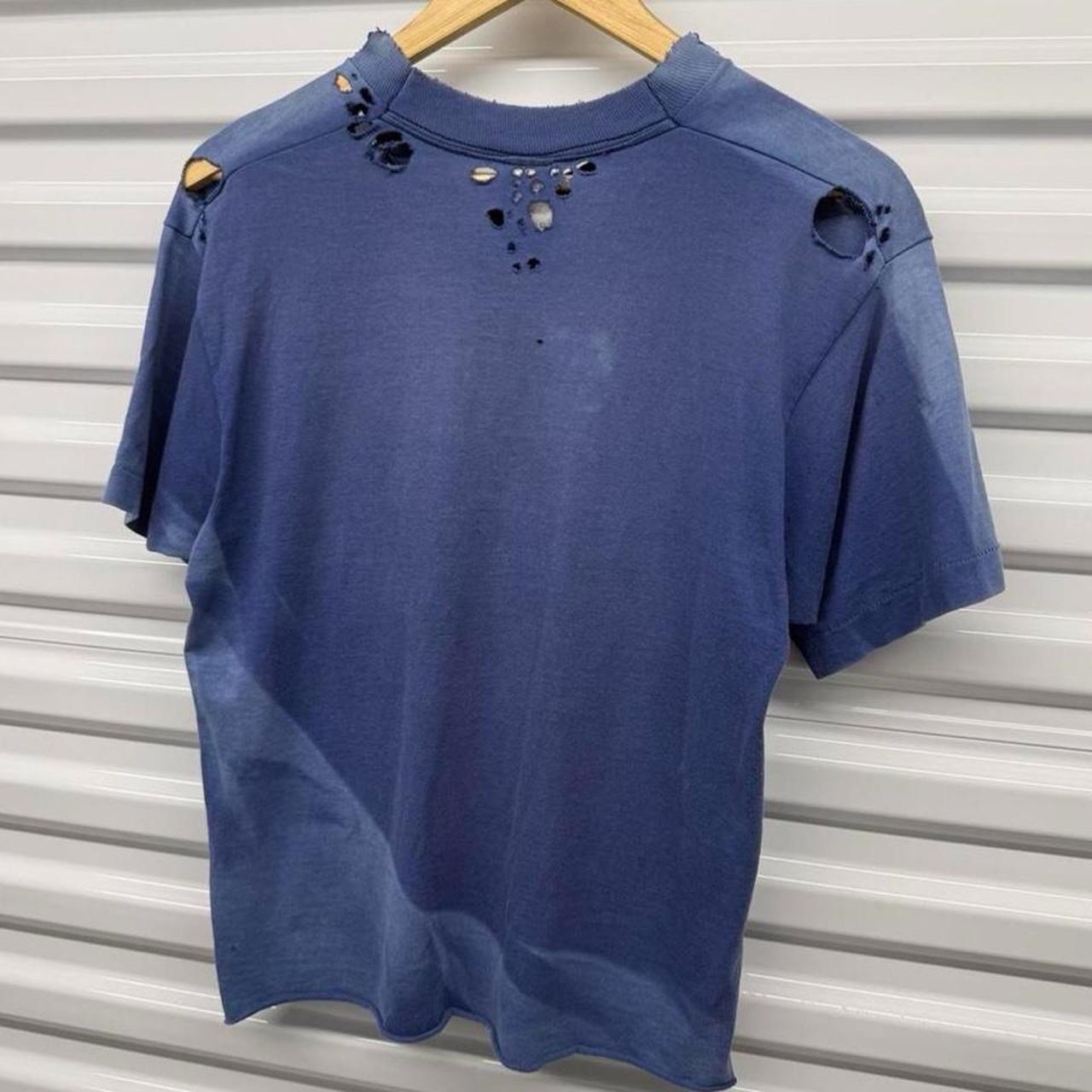 Vintage 80s Fruit Of The Loom False Pocket Distressed Cropped T-Shirt Size M