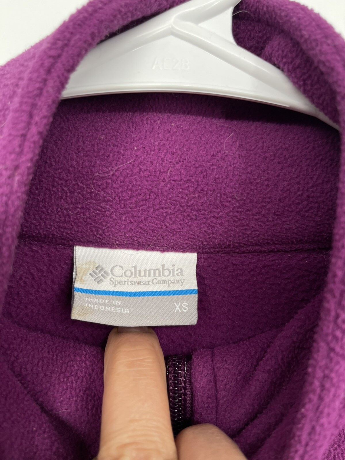 Columbia XS Fast Trek II Fleece Jacket Women Purple Excellent Full Zip Mock Neck
