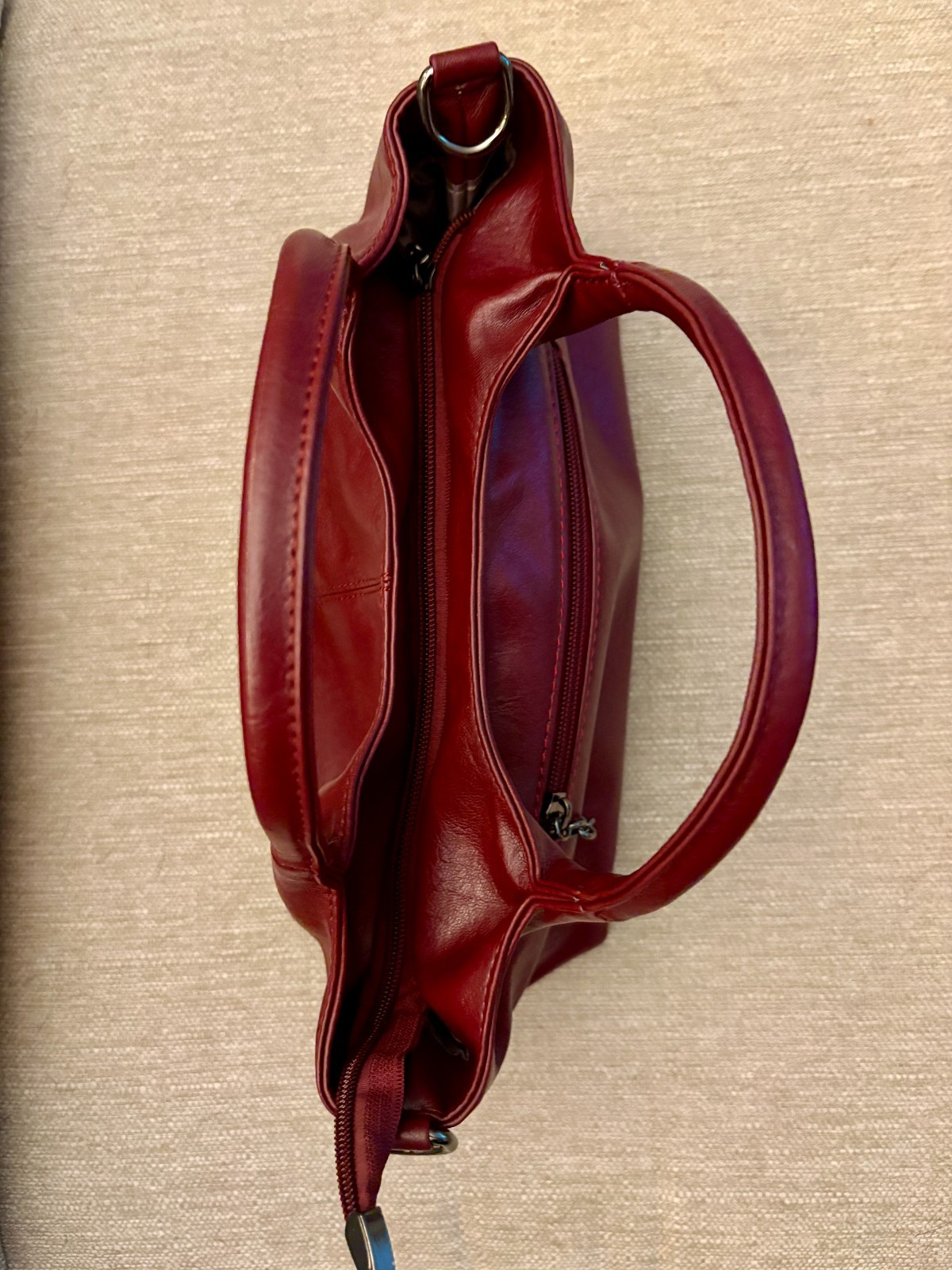 NWOT Vintage Burgundy Leather Satchel