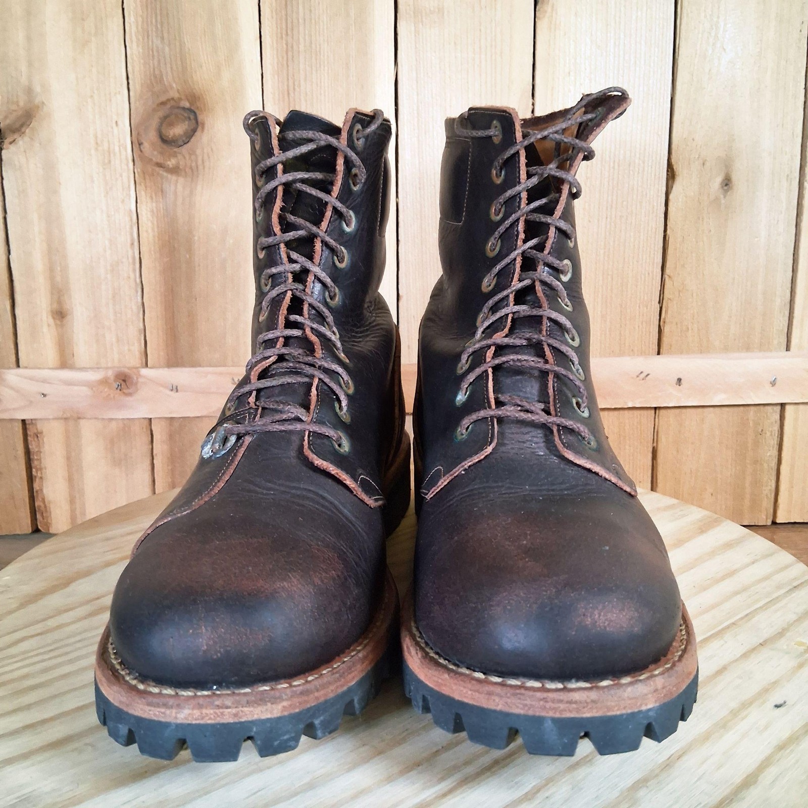 Timberland Tackhead 2011 Boots Mens 8.5 Leather Vibram Workwear Goodyear Welt