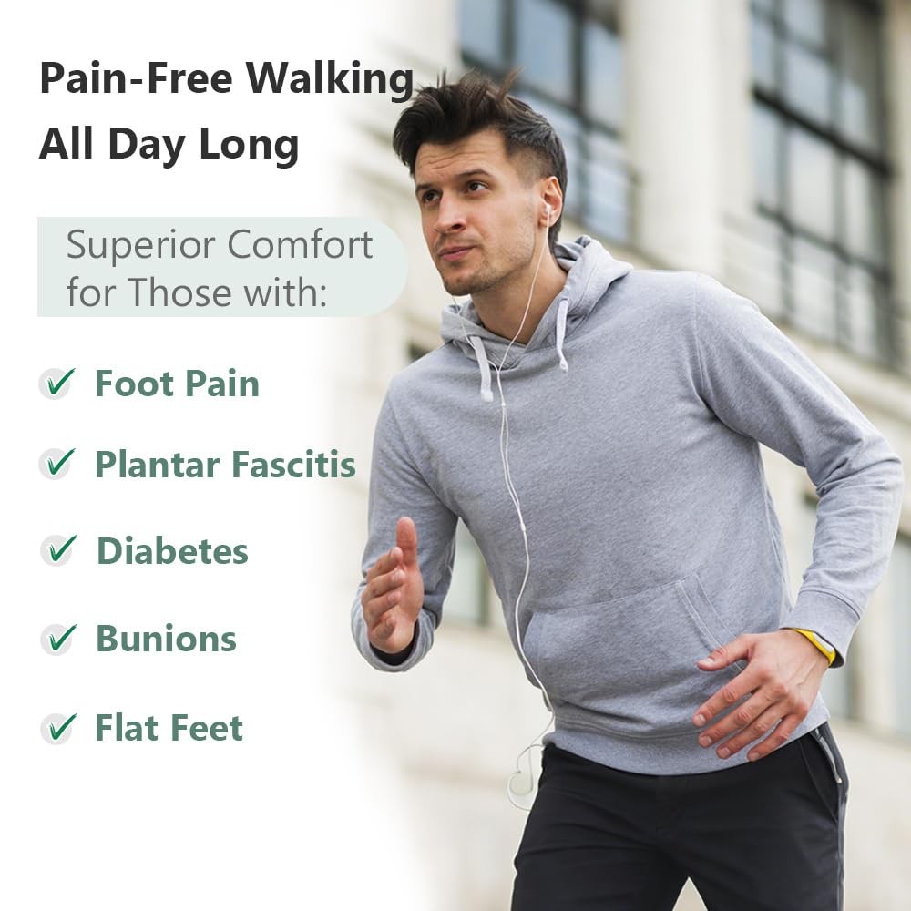Men’s Orthopedic Slip On Walking Shoes Arch Support for Plantar Fasciitis Non…