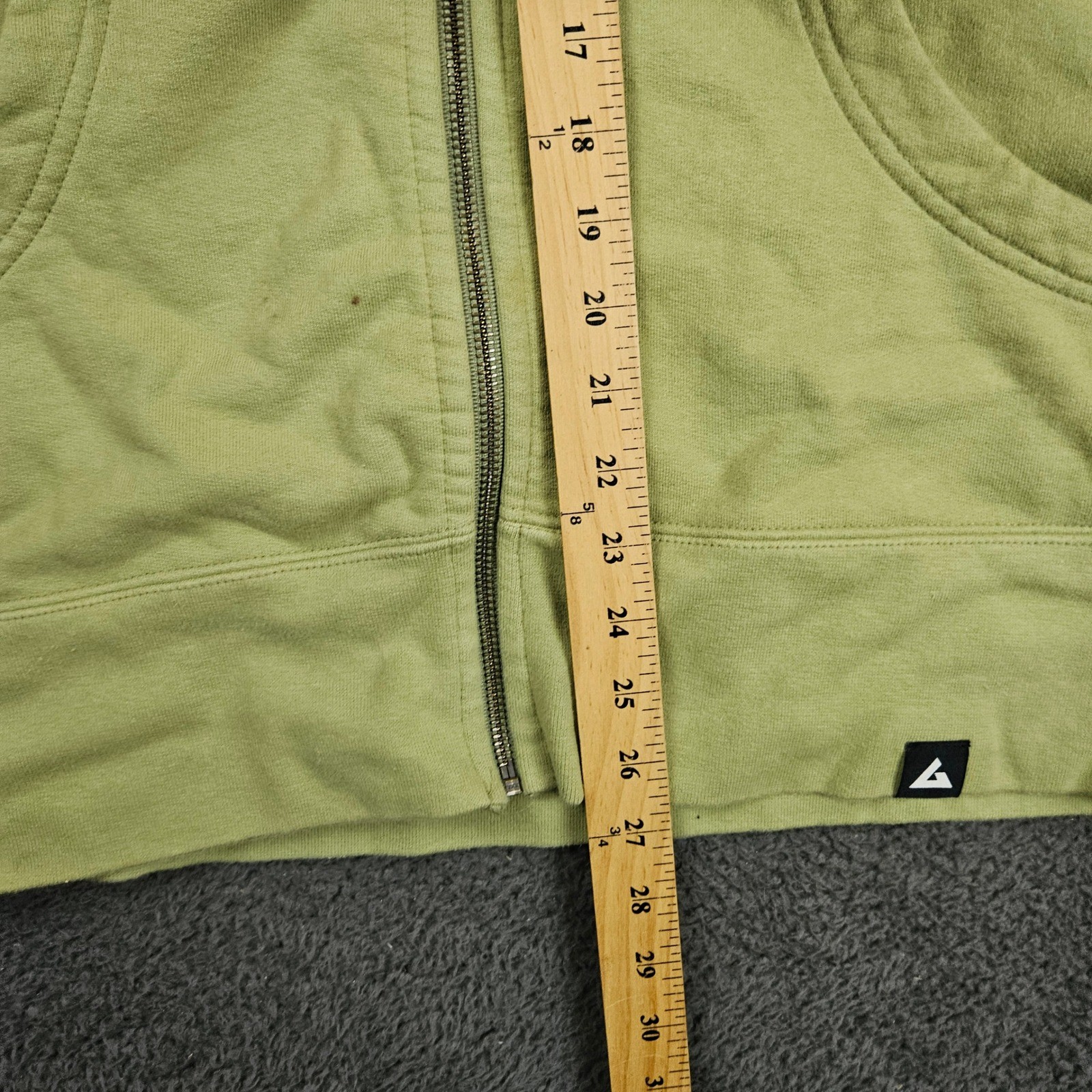 American Giant Mens Classic Full Zip Hoodie Green Large Made in USA