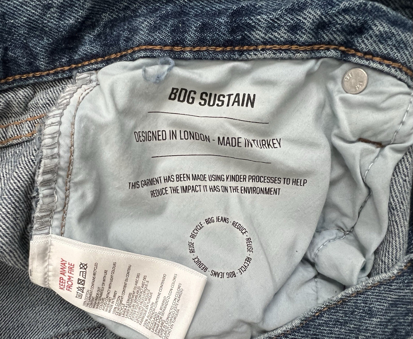 Womens BDG Sustain High Rise Baggy Denim Jeans Boho Hippie (W29 X L32) Boyfriend