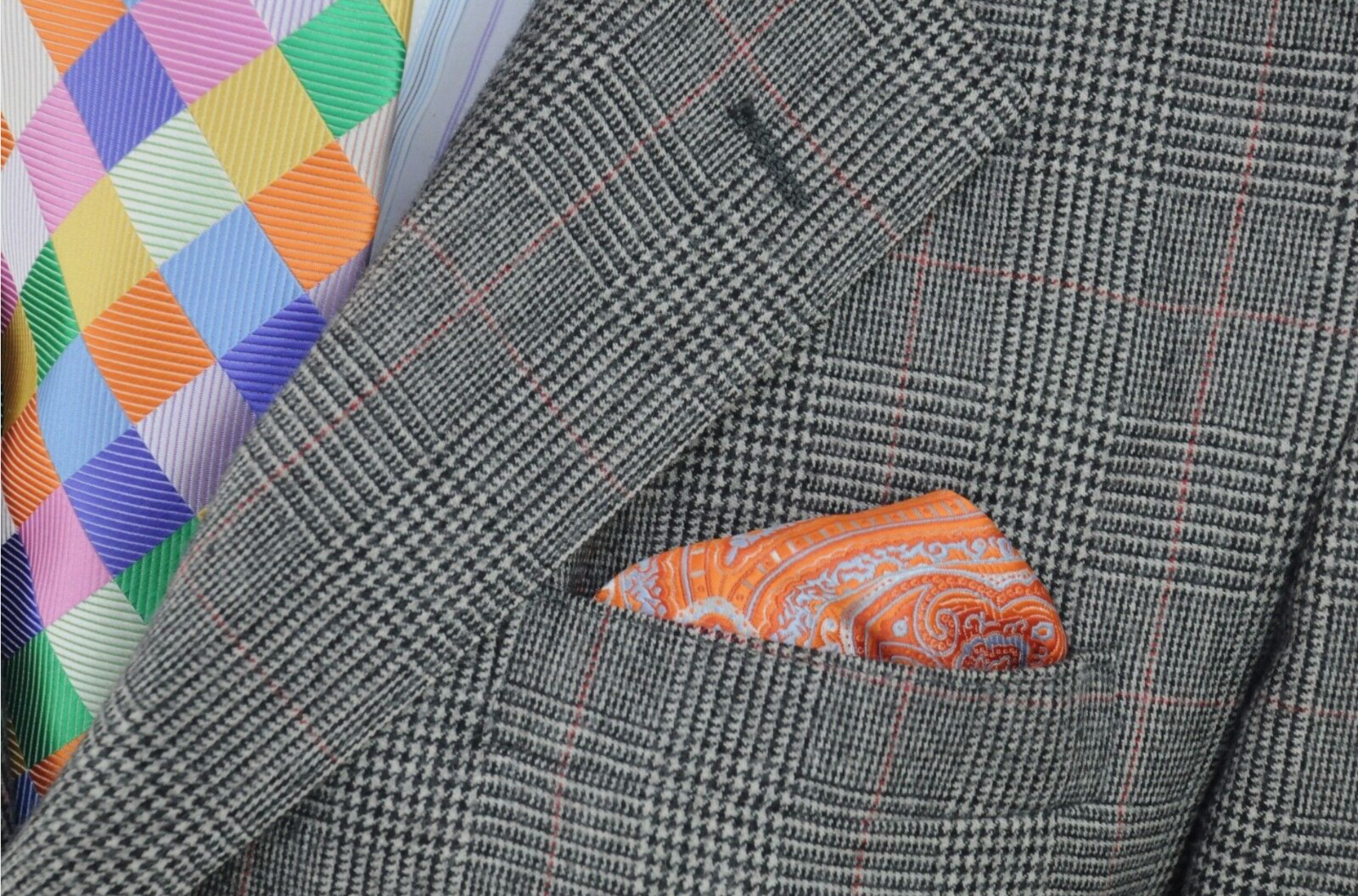 Corbin Men’s Gray & Red Plaid All Season Wool Blazer Sport Coat 40R 40 Regular