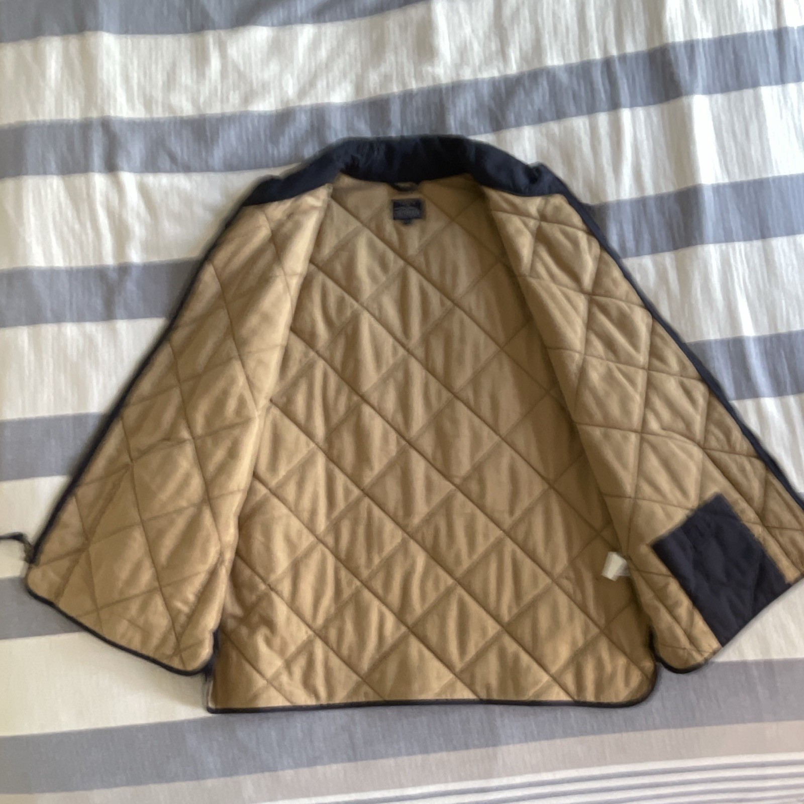 J.CREW Men’s Navy Quilted Full Zip Lined Vest w/ Pockets Stand-Up 44R