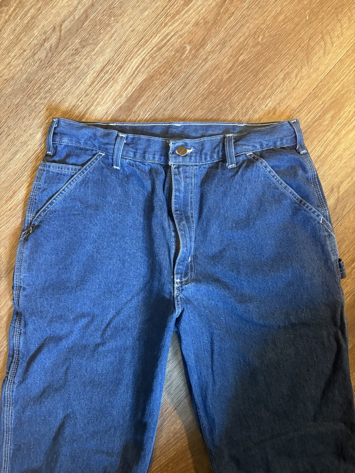 Mens 35 x 34 CARHARTT B13 DST Dungaree Hammer Loop Cotton Denim Jean Pants Nice