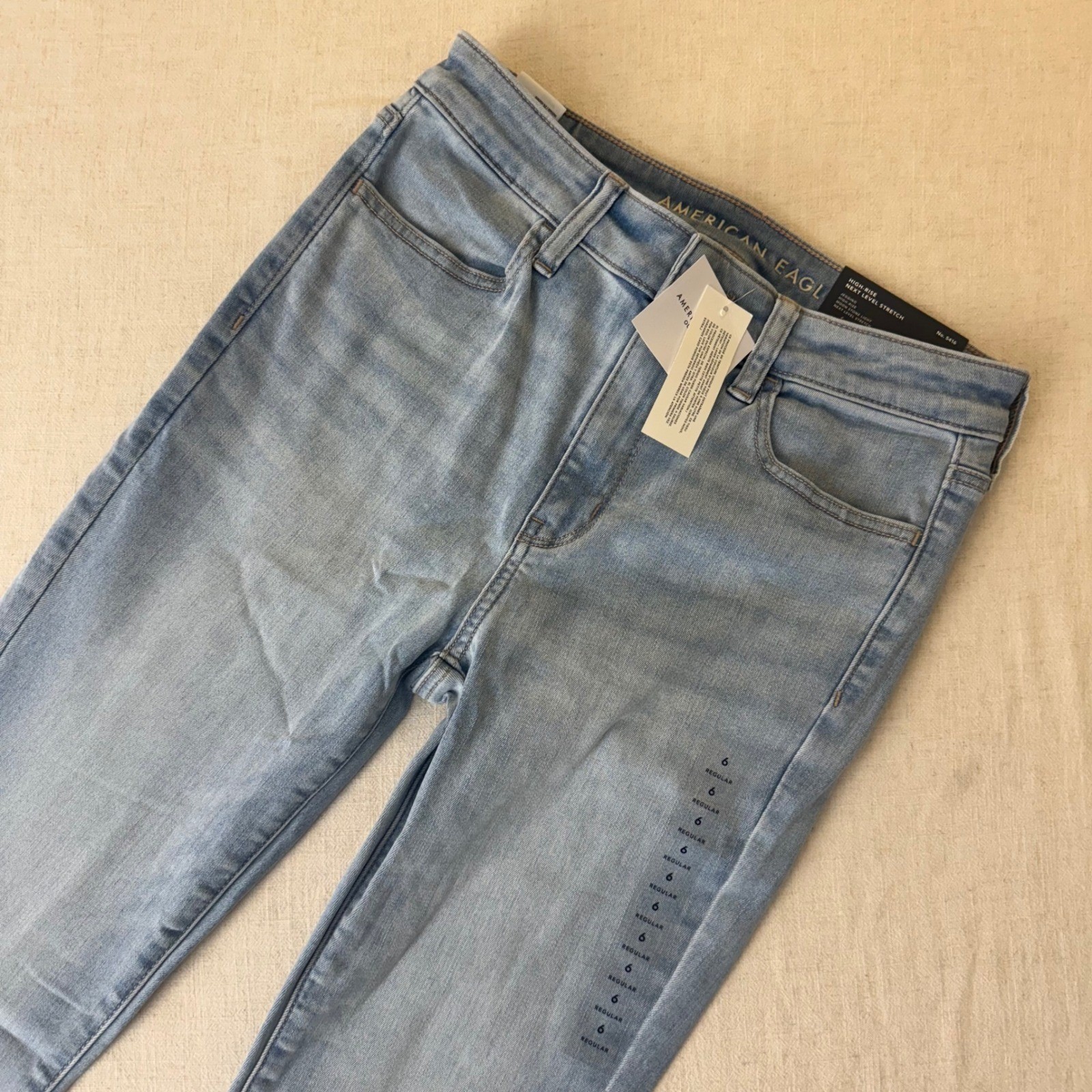 American Eagle Next Level Stretch High Rise Jegging moon stone Light 6 Reg nwt