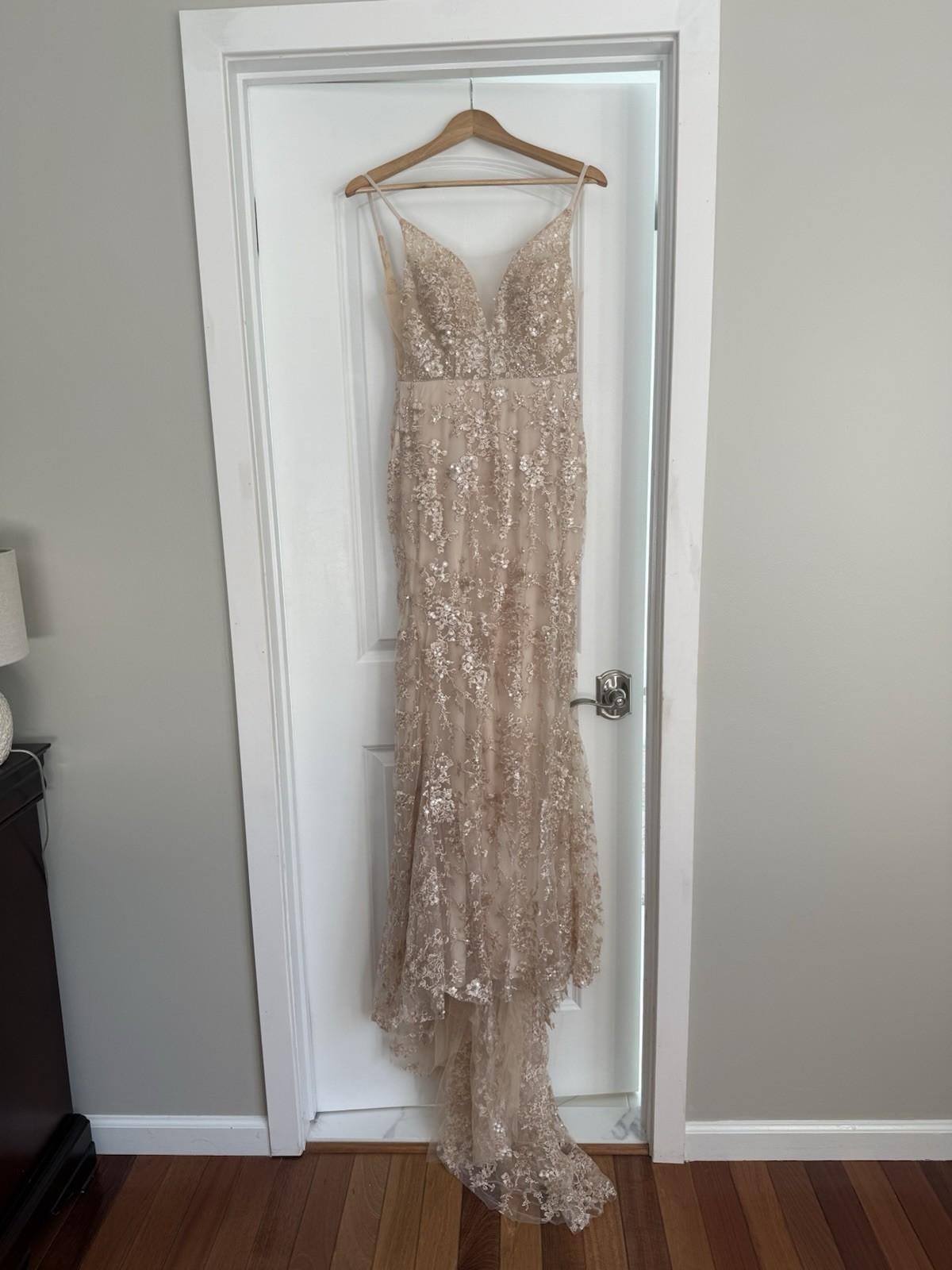 NWT Bohemian Full Body Lace Mermaid Champagne Dress Size 2