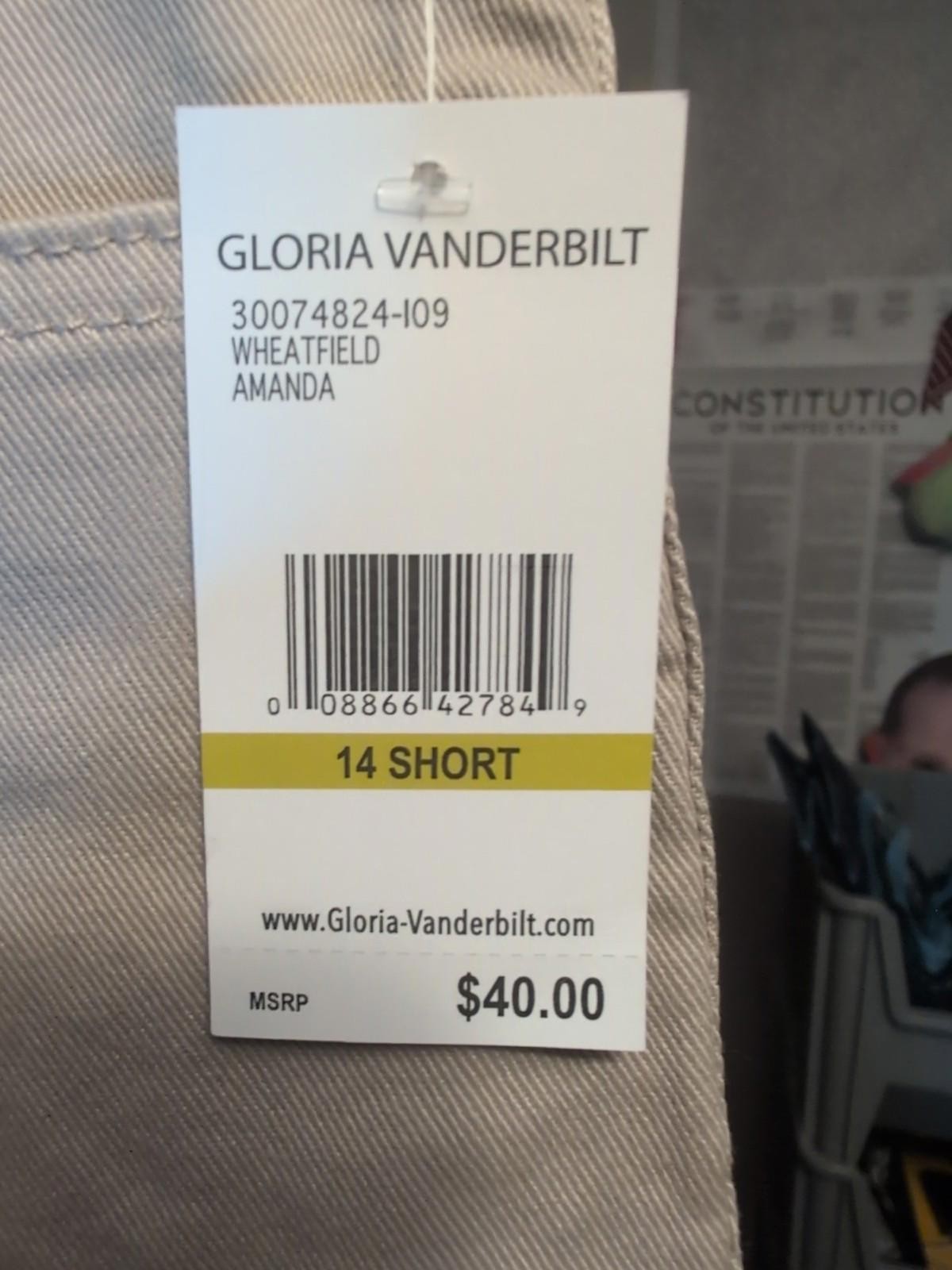 Gloria Vanderbilt Women’s Pants, Tan , New With Tags, Swan Series NWT size 14