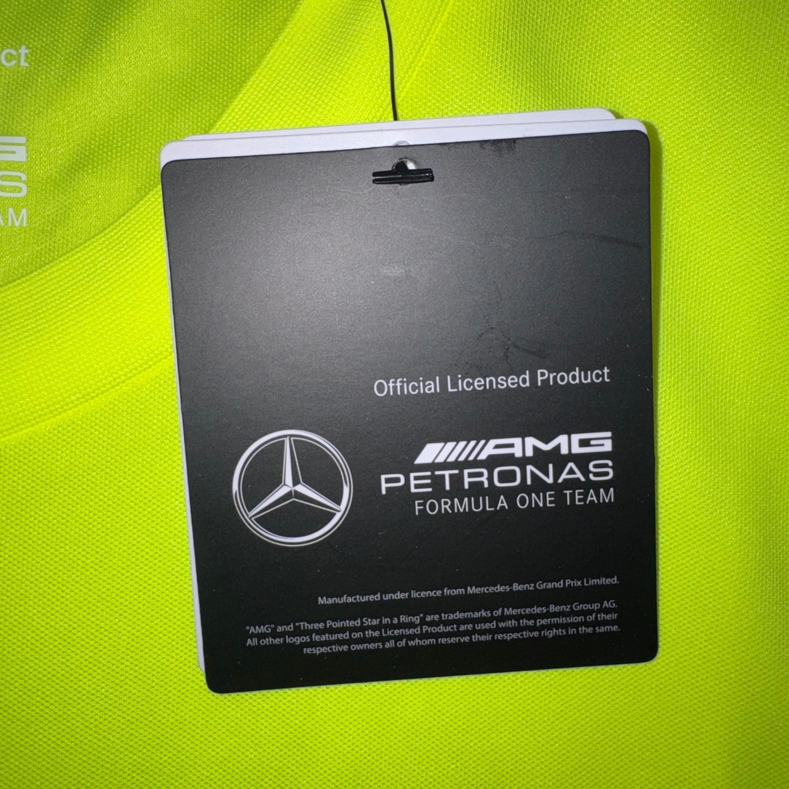 Lewis Hamilton Mercedes-AMG Petronas Sports F1 Tee Mens Neon Yellow Small NEW