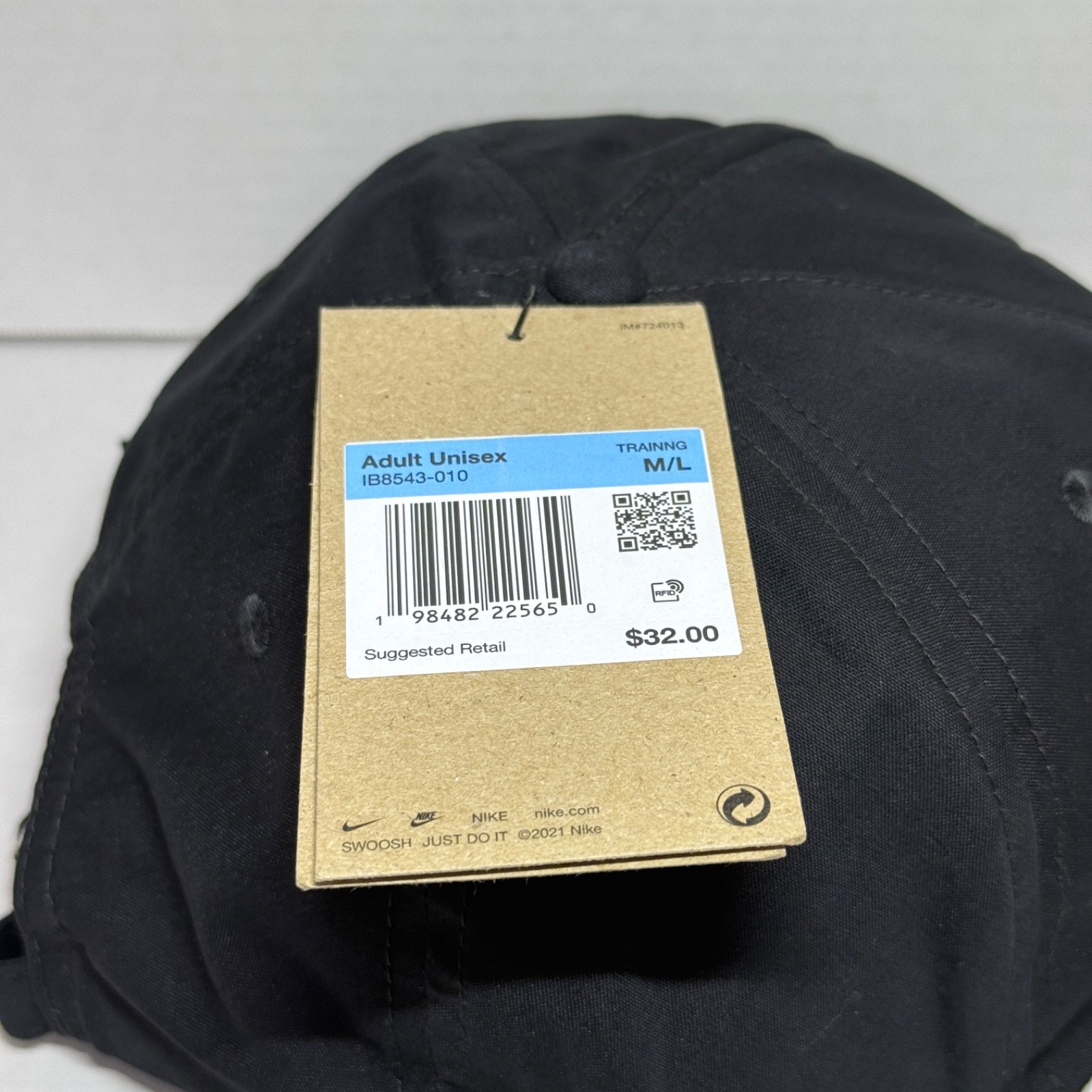 Nike Pro Golf Training M/L Unstructured Strapback Rope Hat #IB8543-010 Black Cap