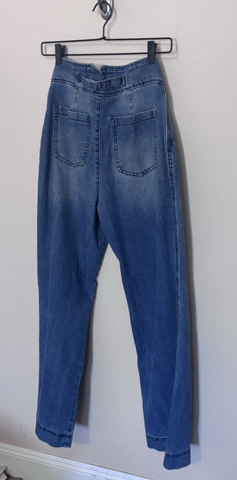 House of Harlow 1960 Women’s Blue High Rise Wide-Leg Jeans Medium Wash