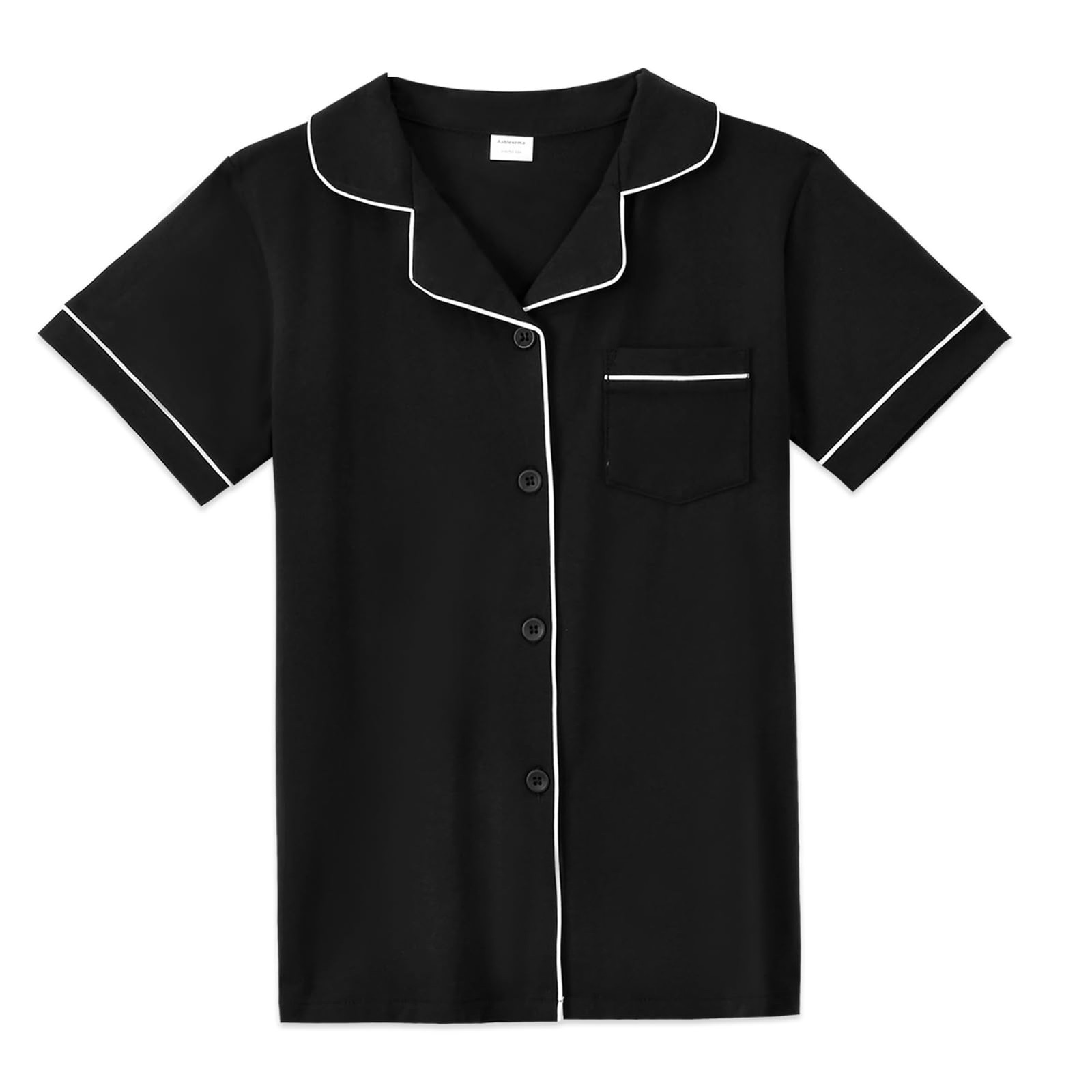 Aablexema Unisex Kids Pajamas Set Cotton Short Sleeve Sleepwear Button-Down and
