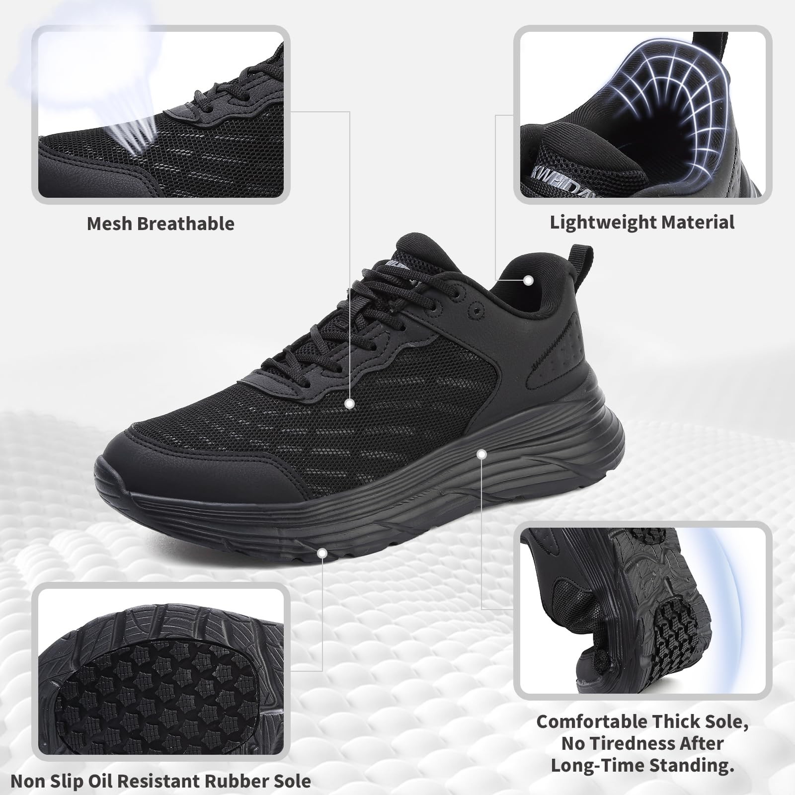 Non Slip Work Shoes for Men Chef Shoe Comfortable Breathable Oil Resistant Sl…