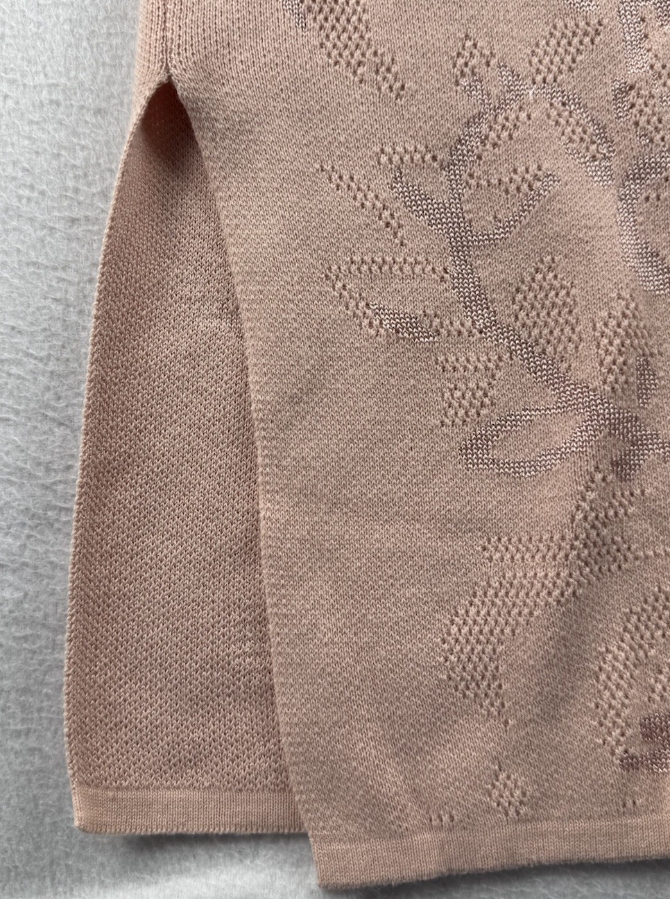 Chico’s Paris Pink Tonal Jacquard Open Long Cardigan Sweater Size 1 (US 8) NWT
