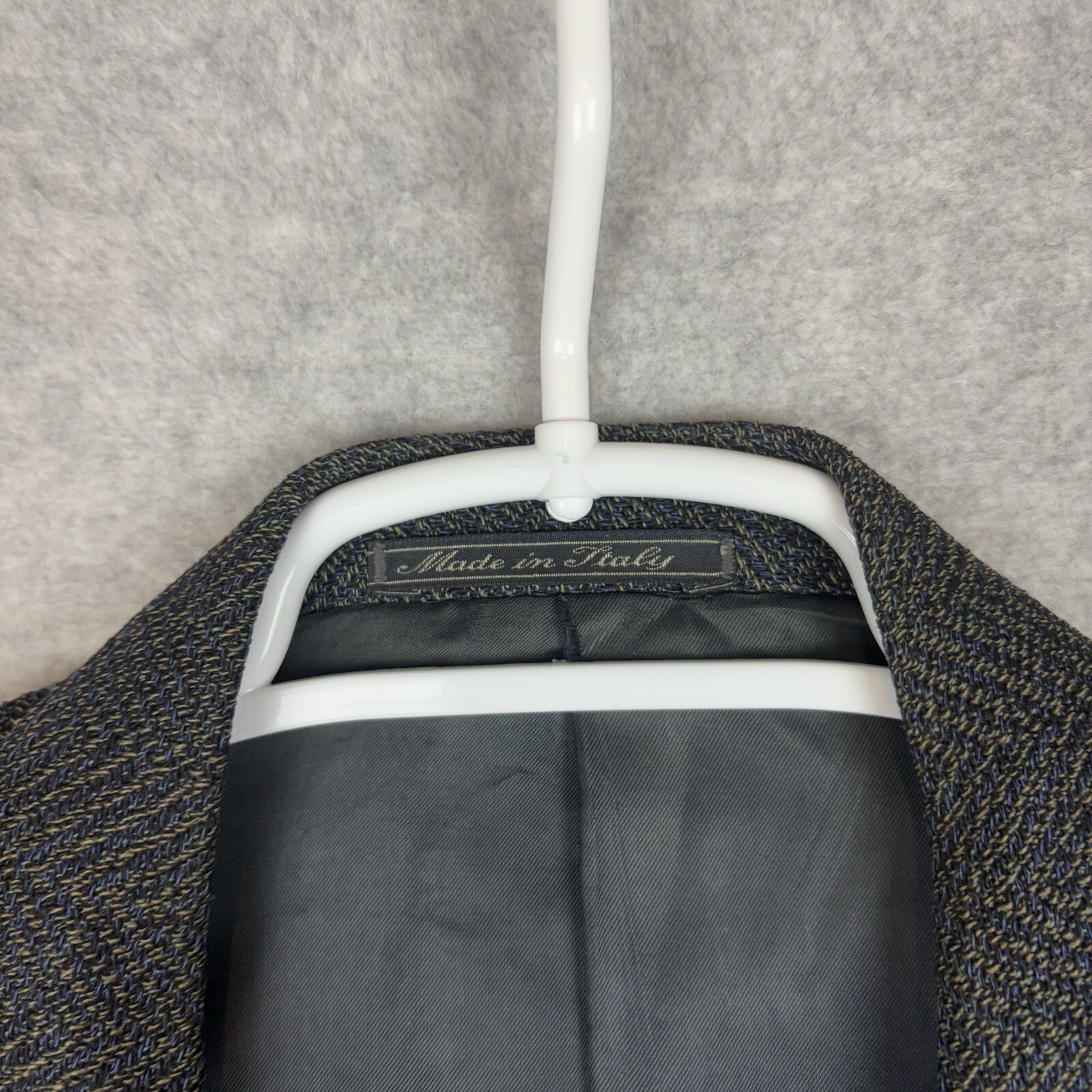 Vintage Corneliani Mens Wool Blazer Size 50R Gray Blue Jacket Made in Italy