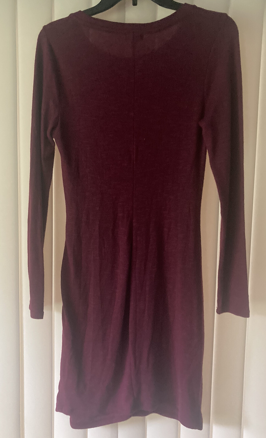 LOVE FIRE PLUM WINE FITTED DRESS JRS SIZE LARGE FITTED SEXY SOFT COMFORTABLE NEW
